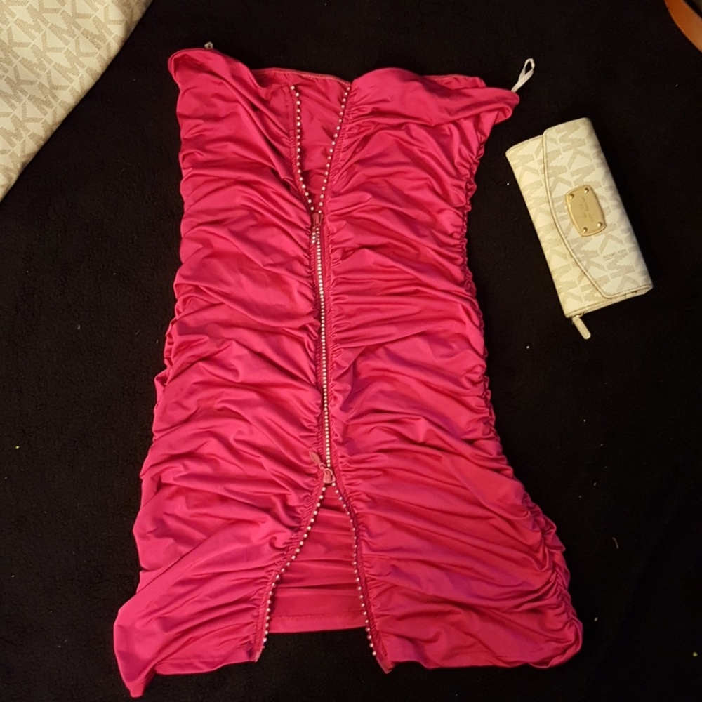 Pink strapless dress - Picture 3 of 5